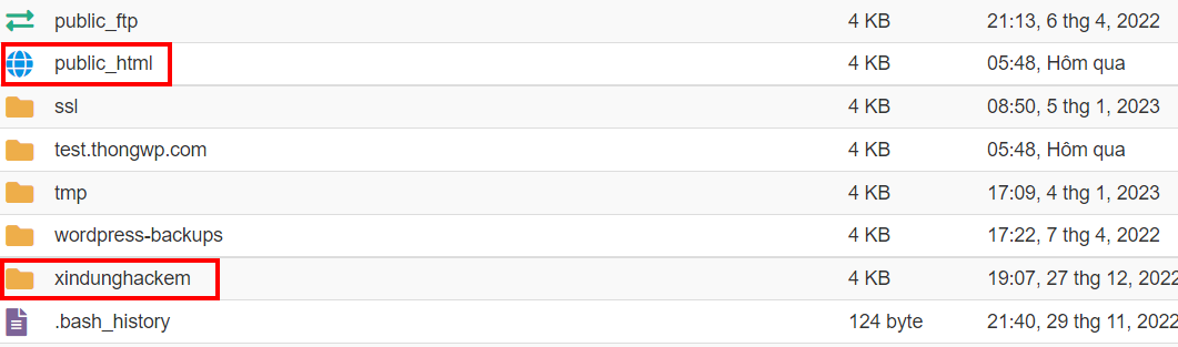 Bảo mật Website WordPress hiệu quả bằng các phương pháp tốt nhất 59 Tạo một thư mục ngang hàng Public
