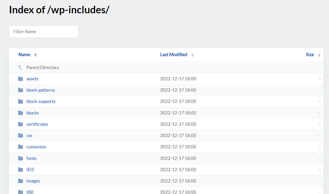 Bảo mật Website WordPress hiệu quả bằng các phương pháp tốt nhất 74 Thư mục bị lộ