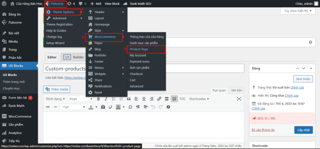 Hướng dẫn tùy biến giao diện trang sản phẩm Flatsome