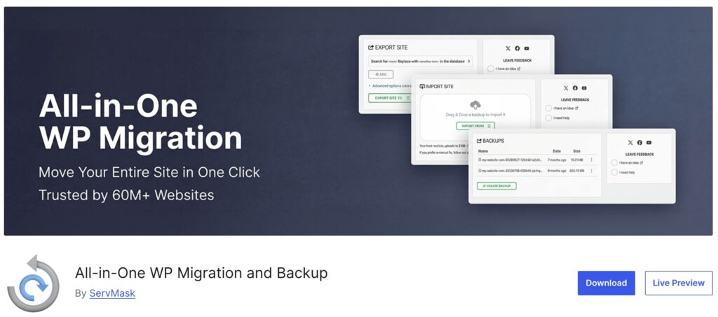 Sử dụng plugin All In One WP Migration để backup và chuyển Website ...