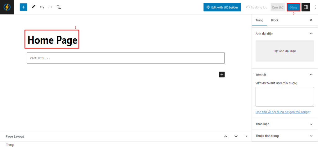 Hướng dẫn tạo Trang với thiết kế có sẵn bằng Flatsome Studio
