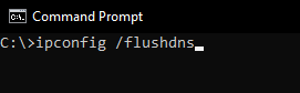 Xóa cache trên CMD bằng lệnh ipconfig / flushdns.