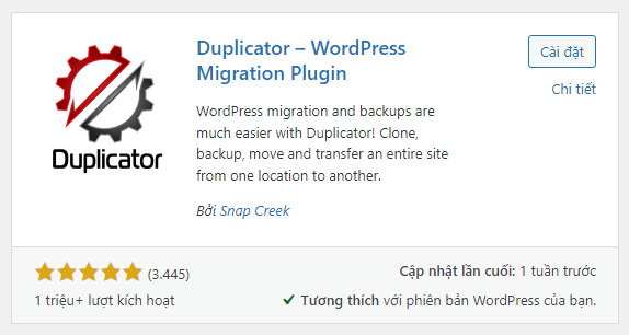 Hướng dẫn sử dụng plugin duplicator