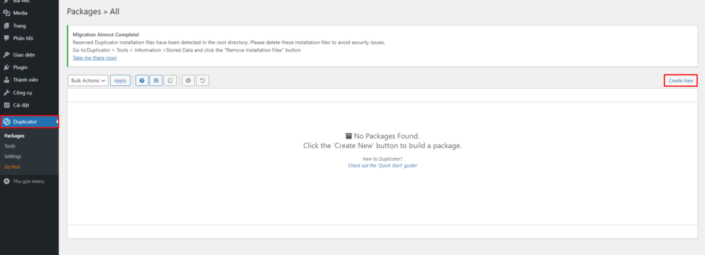 Hướng dẫn sử dụng plugin duplicator