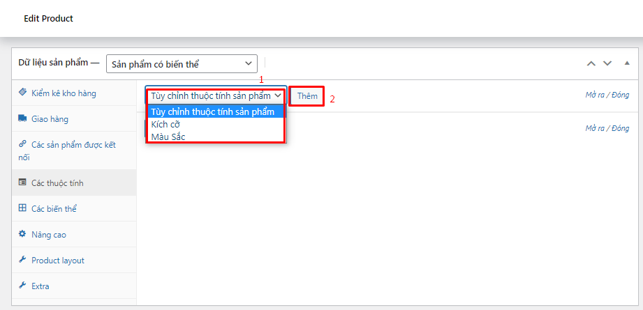 Hướng dẫn sử dụng biến thể WooCommerce