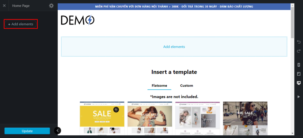 Hướng dẫn tạo Trang với thiết kế có sẵn bằng Flatsome Studio