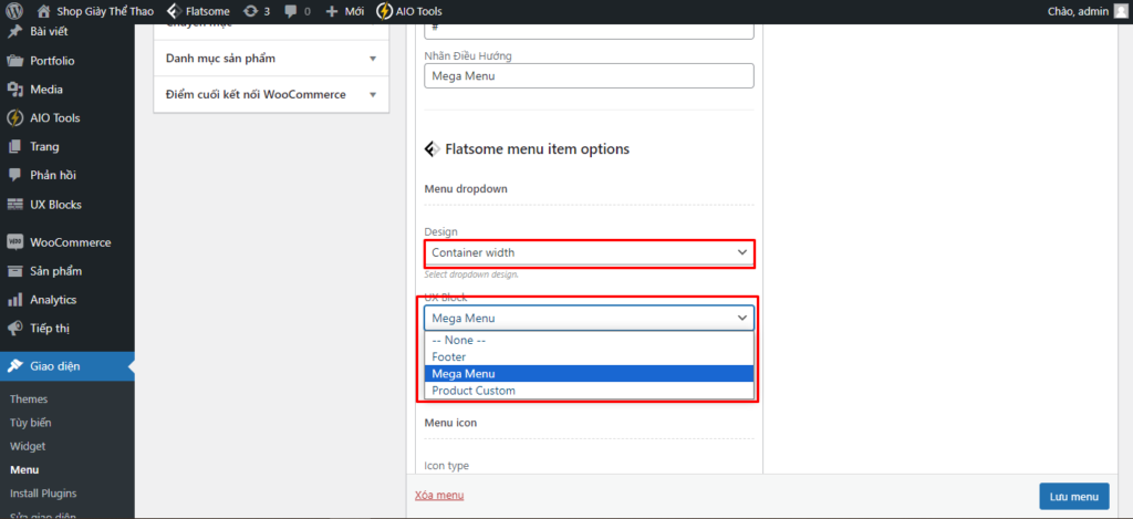 Hướng dẫn tạo Mega Menu bằng Flatsome