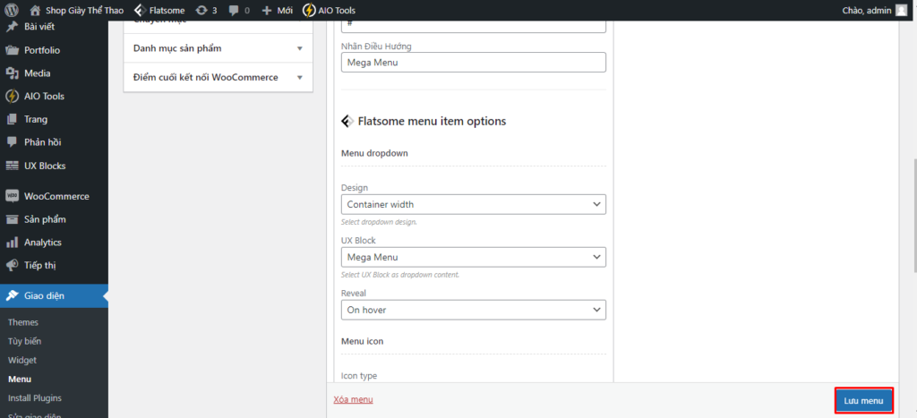 Hướng dẫn tạo Mega Menu bằng Flatsome