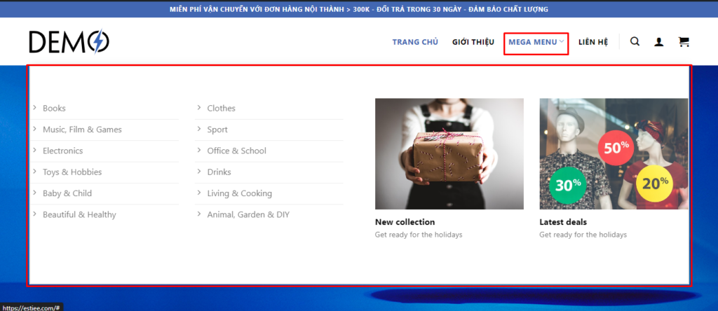 Hướng dẫn tạo Mega Menu bằng Flatsome