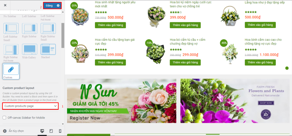 Hướng dẫn tùy biến giao diện trang sản phẩm Flatsome