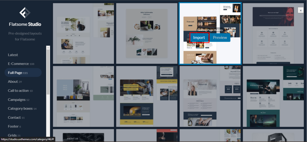 Hướng dẫn tạo Trang với thiết kế có sẵn bằng Flatsome Studio