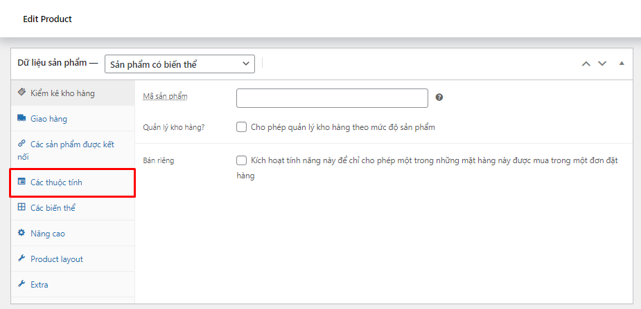 Hướng dẫn sử dụng biến thể WooCommerce