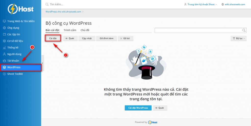 Cài đặt mã nguồn WordPress bằng WordPress Toolkit trên WordPress Hosting.