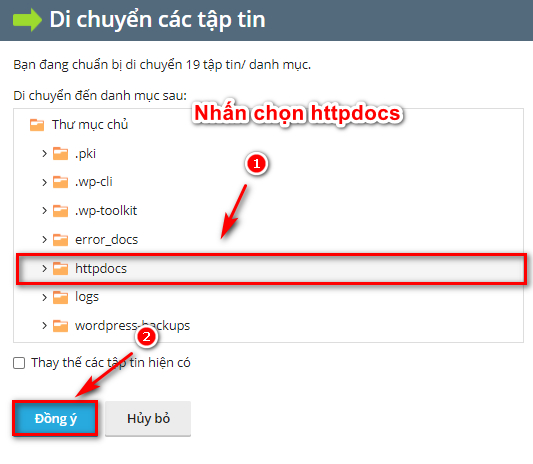 Chọn thư mục cần di chuyển.