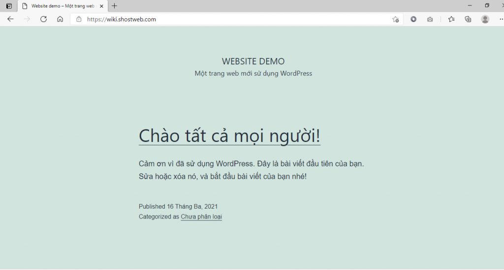 Kiểm tra lại website sau khi hoàn tất.