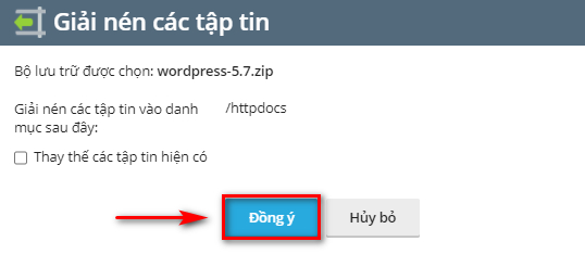 Hoàn tất giải nén.