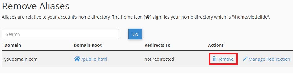 xoa-alias-domain-cpanel