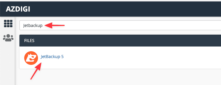 Giao diện JetBackup 5 trên cPanel - màn hình chính