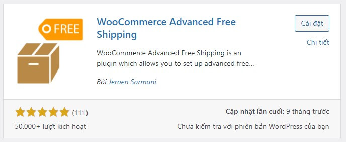 Plugin WooCommerce Advanced Free Shipping thiết lập điều kiện miễn phí giao hàng nâng cao